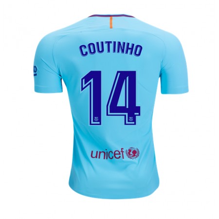 Jalkapallo Pelipaidat FC Barcelona Philippe Coutinho 14 Vieraspaita 2017-2018 Lyhythihainen