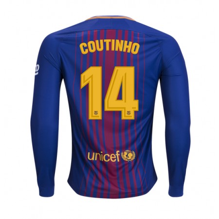 Jalkapallo Pelipaidat FC Barcelona Philippe Coutinho 14 Kotipaita 2017-2018 Pitkähihainen