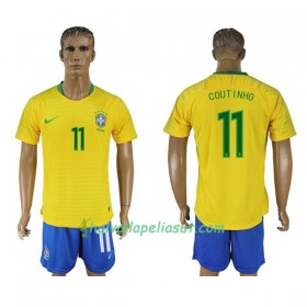 Jalkapallo Pelipaidat Brasilia Philippe Coutinho 11 World Cup 2018 Kotipaita