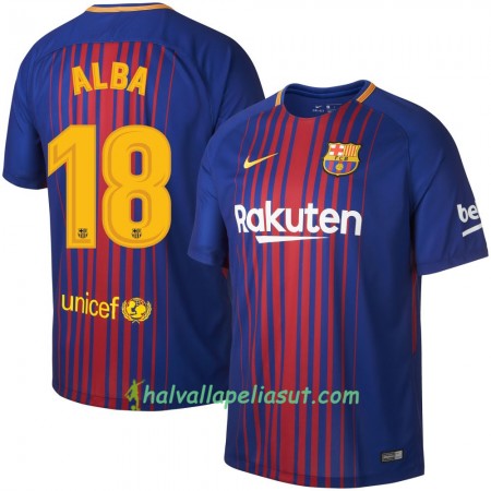 Jalkapallo Pelipaidat FC Barcelona Alba Kotipaita 2017-2018 Lyhythihainen