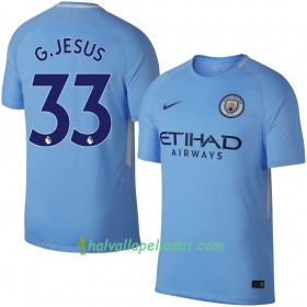 Jalkapallo Pelipaidat Manchester City G. Jesus Kotipaita 2017-2018 Lyhythihainen