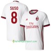 Jalkapallo Pelipaidat AC Milan Suso 8 Vieraspaita 2017-2018 Lyhythihainen