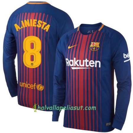 Jalkapallo Pelipaidat FC Barcelona A. Iniesta Kotipaita 2017-2018 Pitkähihainen