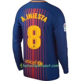 Jalkapallo Pelipaidat FC Barcelona A. Iniesta Kotipaita 2017-2018 Pitkähihainen
