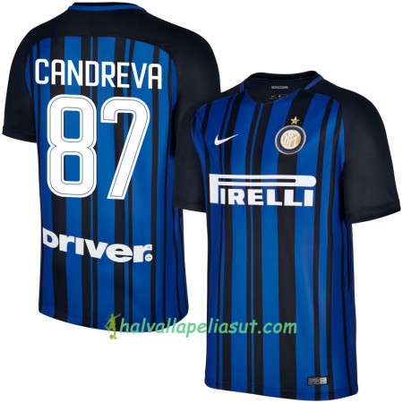 Jalkapallo Pelipaidat Inter Candreva 87 Kotipaita 2017-2018 Lyhythihainen