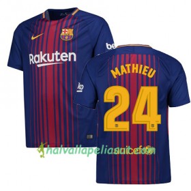 Jalkapallo Pelipaidat FC Barcelona MATHIEU 24 Kotipaita 2017-2018 Lyhythihainen
