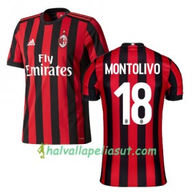 Jalkapallo Pelipaidat AC Milan MONTOLIVO 18 Kotipaita 2017-2018 Lyhythihainen