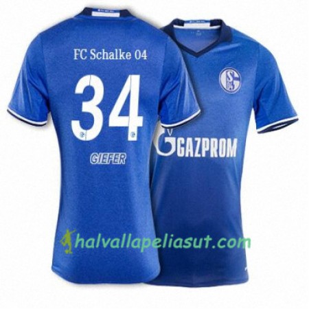 Jalkapallo Pelipaidat FC Schalke 04 GIEFER 34 Kotipaita 2017-2018 Lyhythihainen