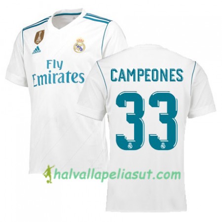 Jalkapallo Pelipaidat Real Madrid Campeones 33 Kotipaita 2017-2018 Lyhythihainen