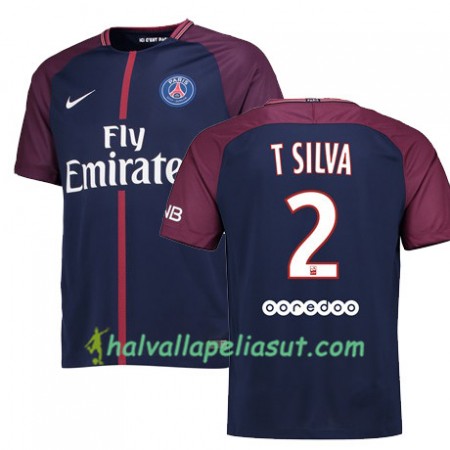 Jalkapallo Pelipaidat Paris SG THIAGO SILVA 2 Kotipaita 2017-2018 Lyhythihainen
