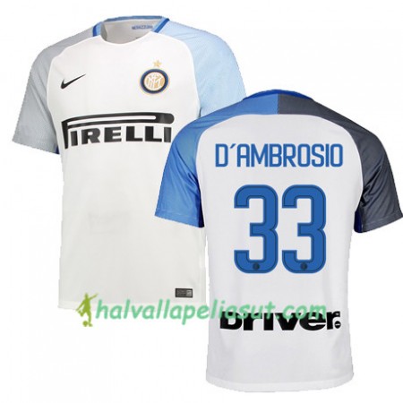 Jalkapallo Pelipaidat Inter D AMBROSIO 33 Vieraspaita 2017-2018 Lyhythihainen