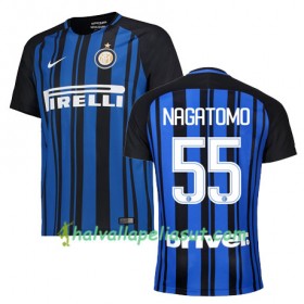 Jalkapallo Pelipaidat Inter NAGATOMO 55 Kotipaita 2017-2018 Lyhythihainen