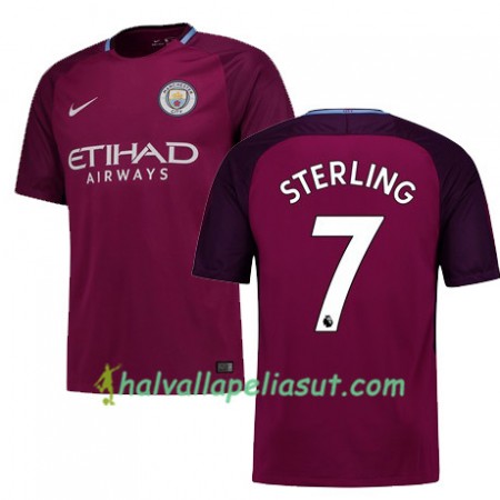 Jalkapallo Pelipaidat Manchester City STERLING 7 Vieraspaita 2017-2018 Lyhythihainen