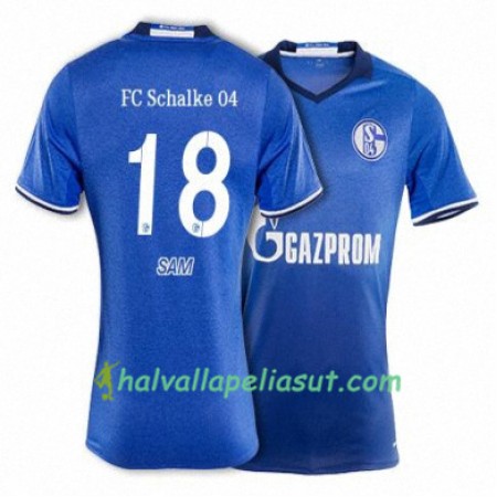 Jalkapallo Pelipaidat FC Schalke 04 SAM 18 Kotipaita 2017-2018 Lyhythihainen
