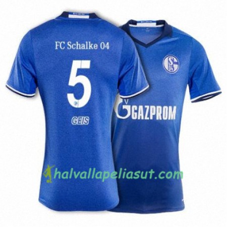 Jalkapallo Pelipaidat FC Schalke 04 GEIS 5 Kotipaita 2017-2018 Lyhythihainen