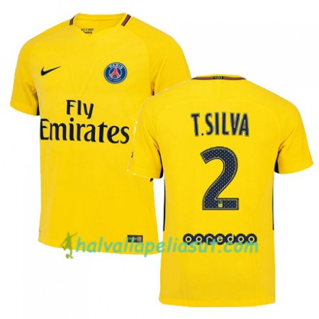 Jalkapallo Pelipaidat Paris SG THIAGO SILVA 2 Vieraspaita 2017-2018 Lyhythihainen