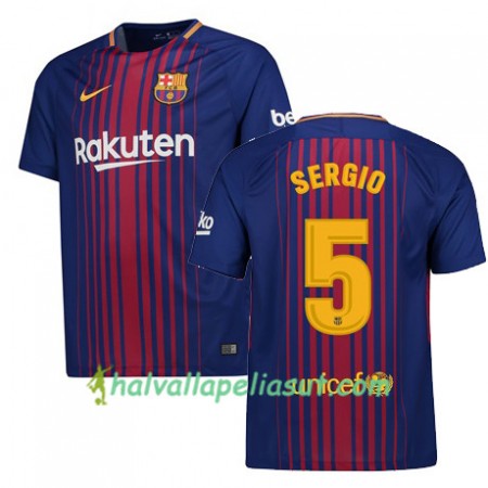 Jalkapallo Pelipaidat FC Barcelona SERGIO 5 Kotipaita 2017-2018 Lyhythihainen