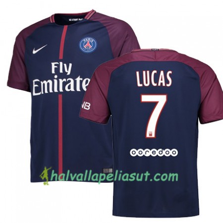 Jalkapallo Pelipaidat Paris SG LUCAS MOURA 7 Kotipaita 2017-2018 Lyhythihainen