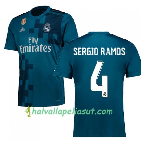 Jalkapallo Pelipaidat Real Madrid SERGIO RAMOS 4 3 Paita 2017-2018 Lyhythihainen