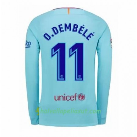 Jalkapallo Pelipaidat FC Barcelona Ousmane Dembele 11 Vieraspaita 2017-2018 Pitkähihainen