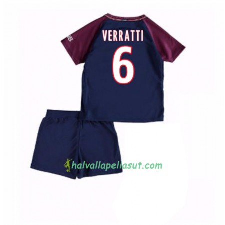 Jalkapallo Pelipaidat Paris SG Marco Verratti 6 Lasten Kotipaita 2017-2018 Lyhythihainen
