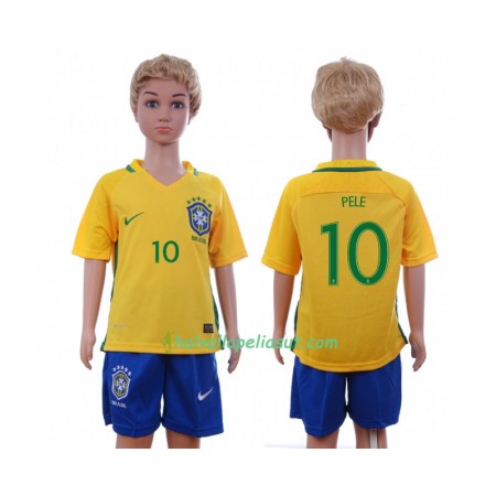 Jalkapallo Pelipaidat Brasilia Pele 10 Lasten Kotipaita 2016 Lyhythihainen
