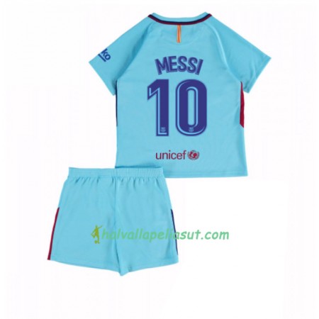 Jalkapallo Pelipaidat FC Barcelona Lionel Messi 10 Lasten Vieraspaita 2017-2018 Lyhythihainen
