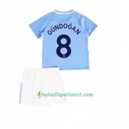 Jalkapallo Pelipaidat Manchester City Ilkay Gundogan 8 Lasten Kotipaita 2017-2018 Lyhythihainen
