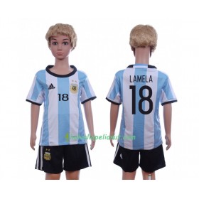 Jalkapallo Pelipaidat Argentiina Lamela 18 Lasten Kotipaita 2016 Lyhythihainen