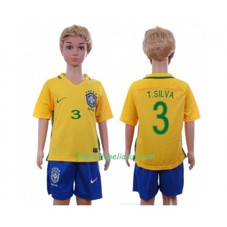 Jalkapallo Pelipaidat Brasilia T.Silva 3 Lasten Kotipaita 2016 Lyhythihainen