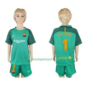 Jalkapallo Pelipaidat FC Barcelona Ter Stegen 1 Maalivahti Lasten Kotipaita 2017-2018 Lyhythihainen