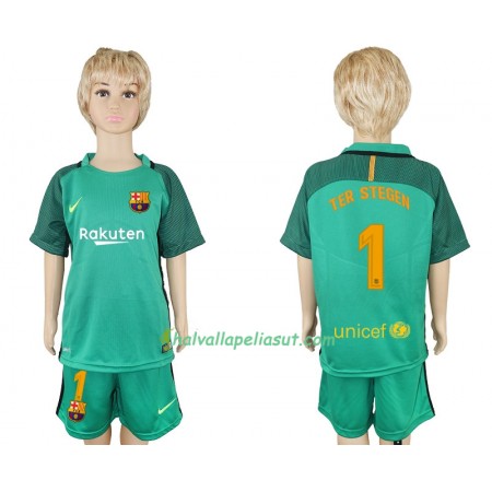 Jalkapallo Pelipaidat FC Barcelona Ter Stegen 1 Maalivahti Lasten Kotipaita 2017-2018 Lyhythihainen