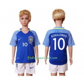 Jalkapallo Pelipaidat Brasilia Ronaldinho 10 Lasten Vieraspaita 2016 Lyhythihainen