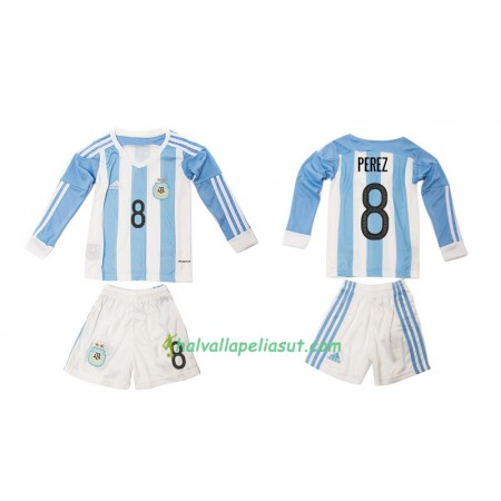 Jalkapallo Pelipaidat Argentiina Perez 8 Lasten Kotipaita 2016 Pitkähihainen