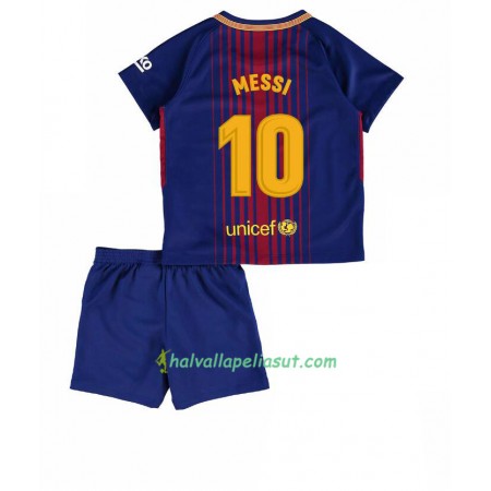 Jalkapallo Pelipaidat FC Barcelona Lionel Messi 10 Lasten Kotipaita 2017-2018 Lyhythihainen