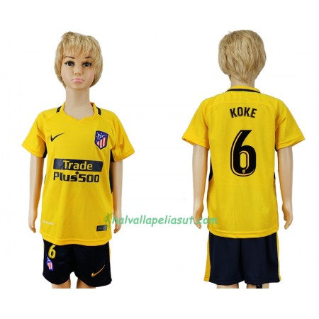 Jalkapallo Pelipaidat Atlético Madrid  Koke 6 Lasten Vieraspaita 2017-2018 Lyhythihainen
