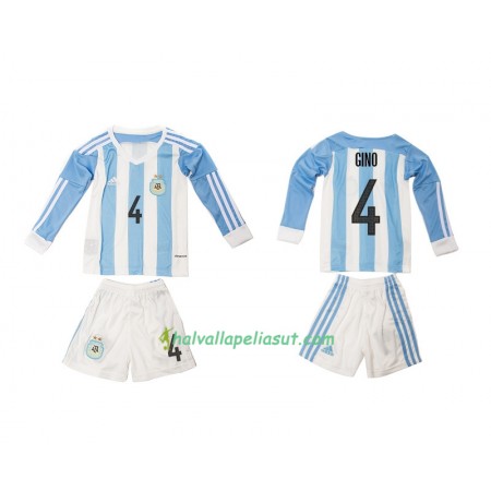 Jalkapallo Pelipaidat Argentiina Gino 4 Lasten Kotipaita 2016 Pitkähihainen