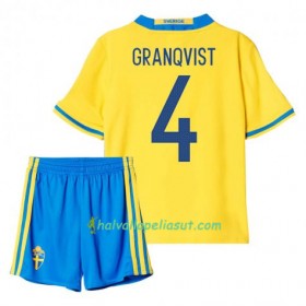 Jalkapallo Pelipaidat Ruotsi Granqvist 4 Lasten Kotipaita 2016 Lyhythihainen